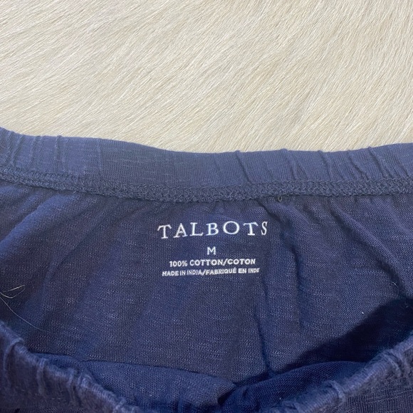 Talbots Women's Navy Blue Boho Floral Embroidered Peasant Shirt - Picture 6 of 6